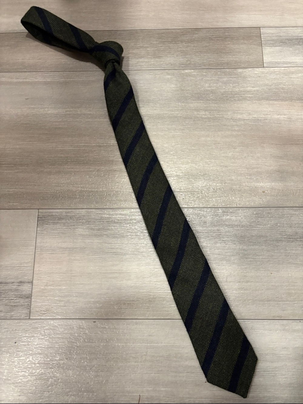 Suitsupply Olive and Navy Diagonal Stripe Tie